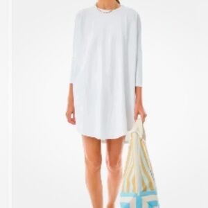 Tuckernuck Pomander Place M/L Sue Sweatshirt T-Shirt Dress Dolman Sleeves White